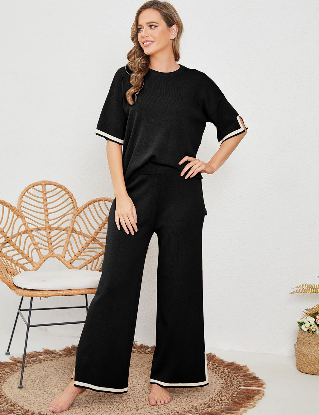 Classy Elastic Knit Lounge Set✨