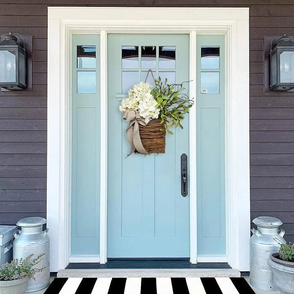 Cream Hydrangea Door Hanger Basket Wreath